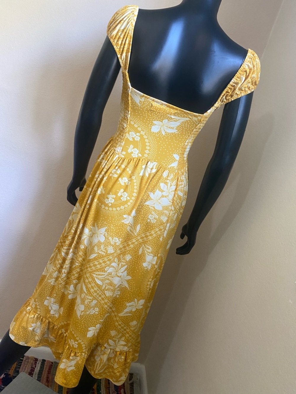 Urban Outfitters Yellow Floral Romantic Button-Front Top Dress - Picture 8 of 10
